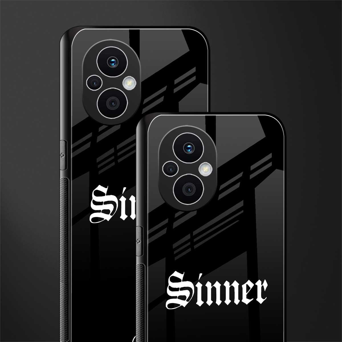 sinner back phone cover | glass case for oppo f21 pro 5g