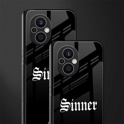 sinner back phone cover | glass case for oppo f21 pro 5g