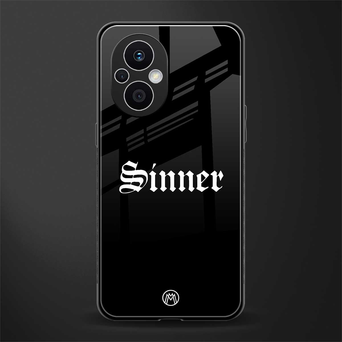 sinner back phone cover | glass case for oppo f21 pro 5g