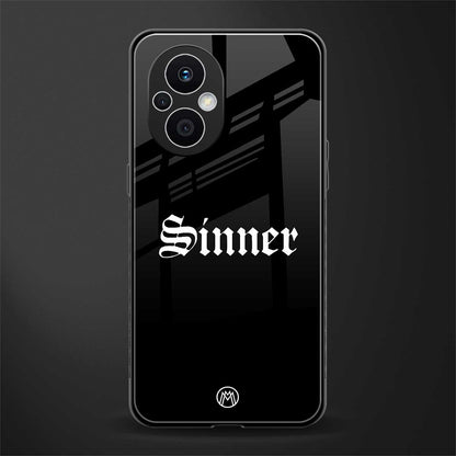 sinner back phone cover | glass case for oppo f21 pro 5g