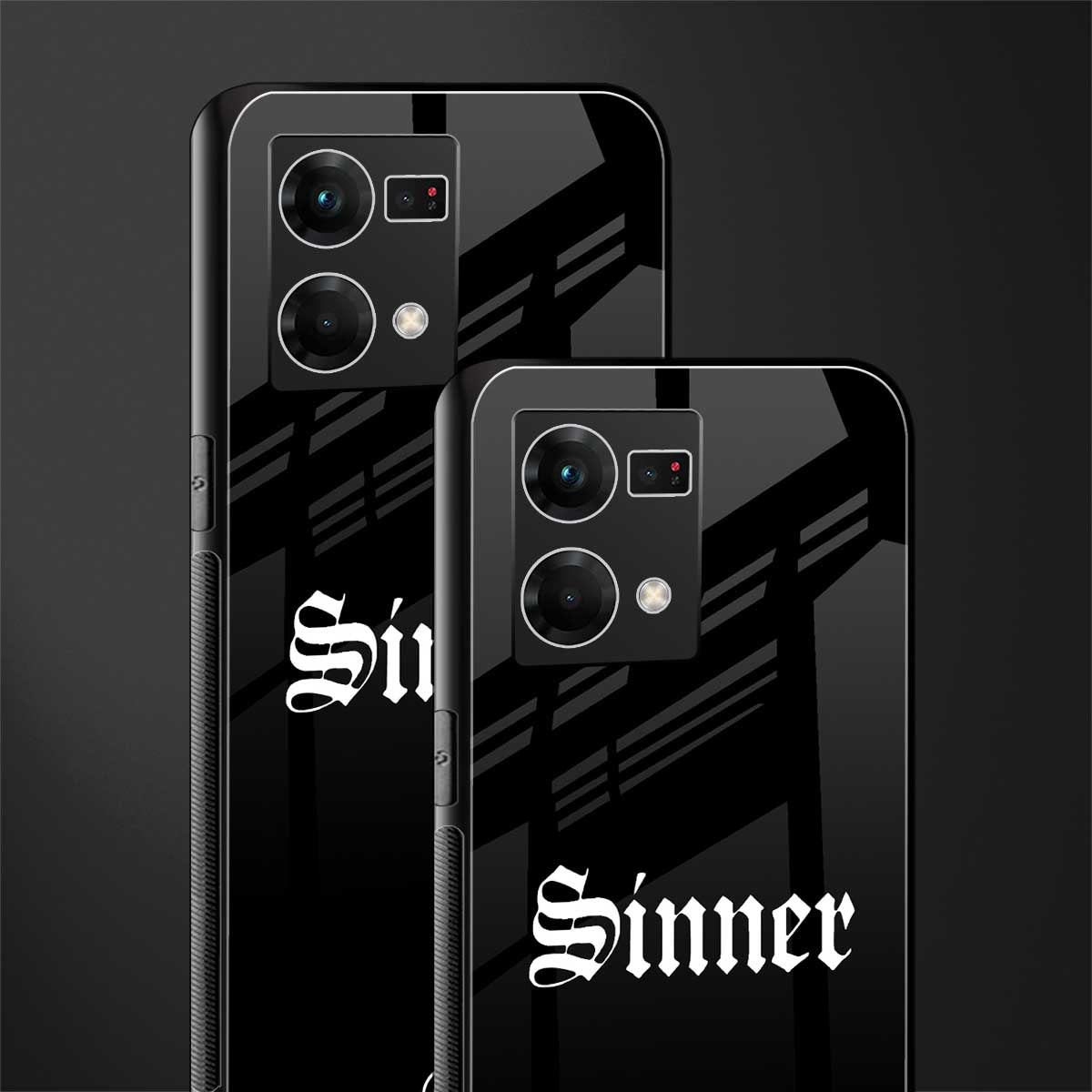 sinner back phone cover | glass case for oppo f21 pro 4g