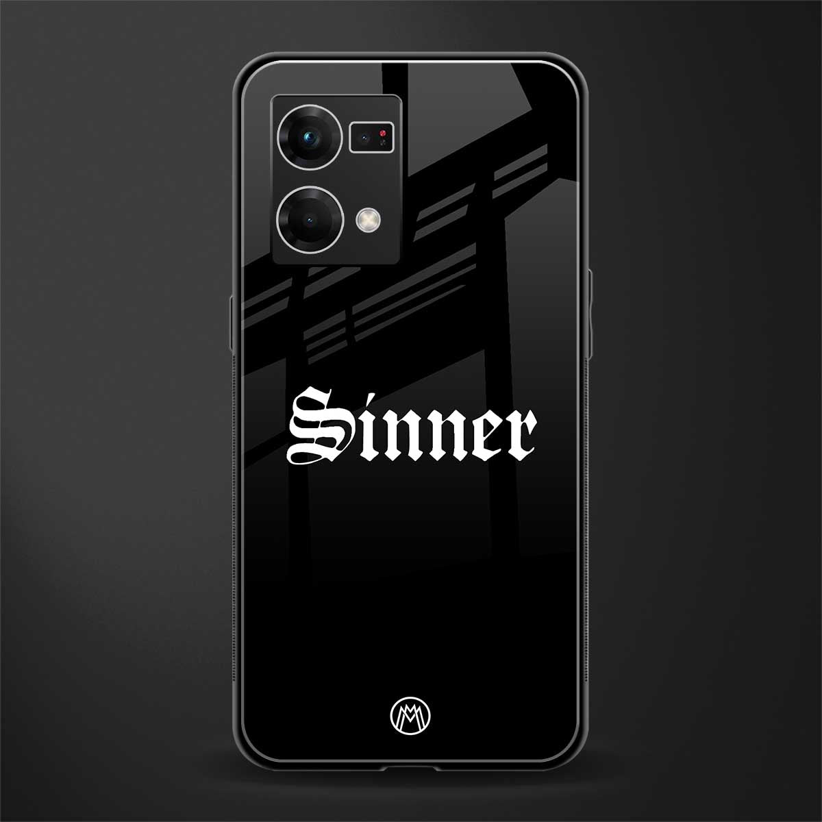 sinner back phone cover | glass case for oppo f21 pro 4g