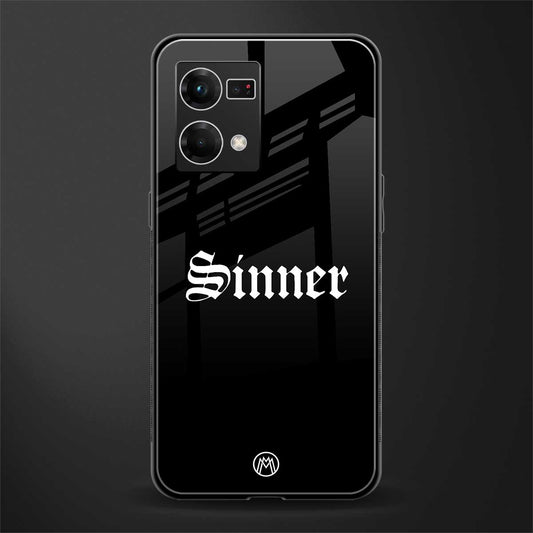 sinner back phone cover | glass case for oppo f21 pro 4g