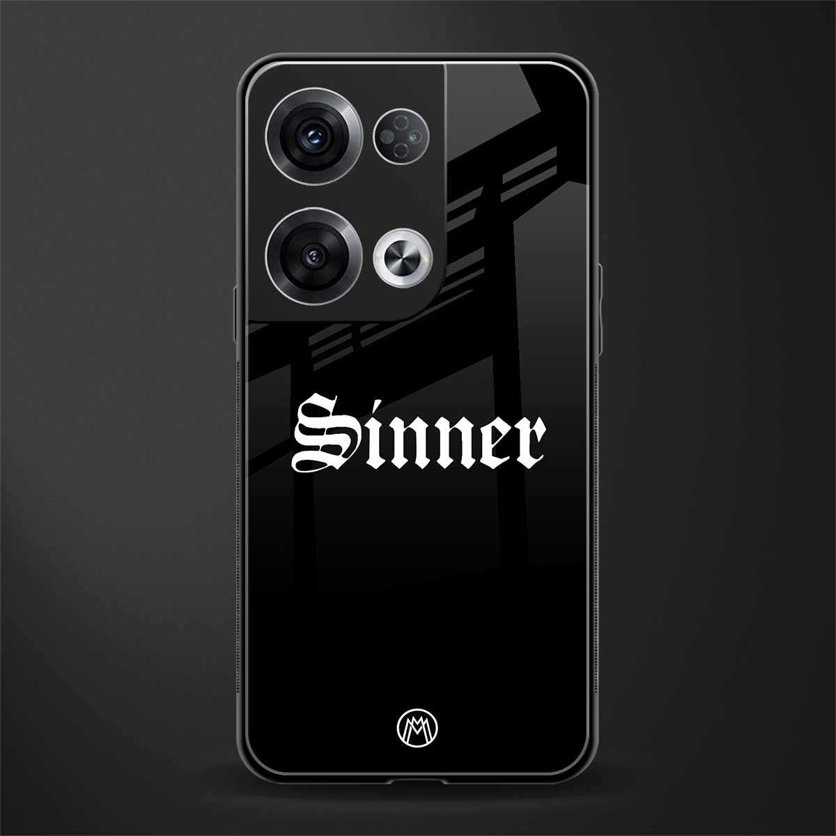 sinner back phone cover | glass case for oppo reno 8