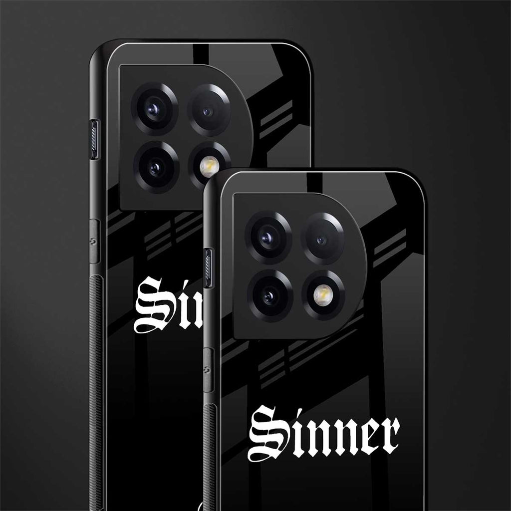 sinner back phone cover | glass case for oneplus 11