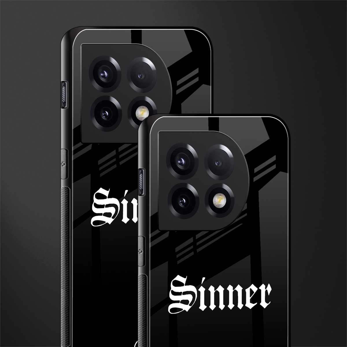 sinner back phone cover | glass case for oneplus 11