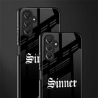 sinner back phone cover | glass case for samsun galaxy a24 4g