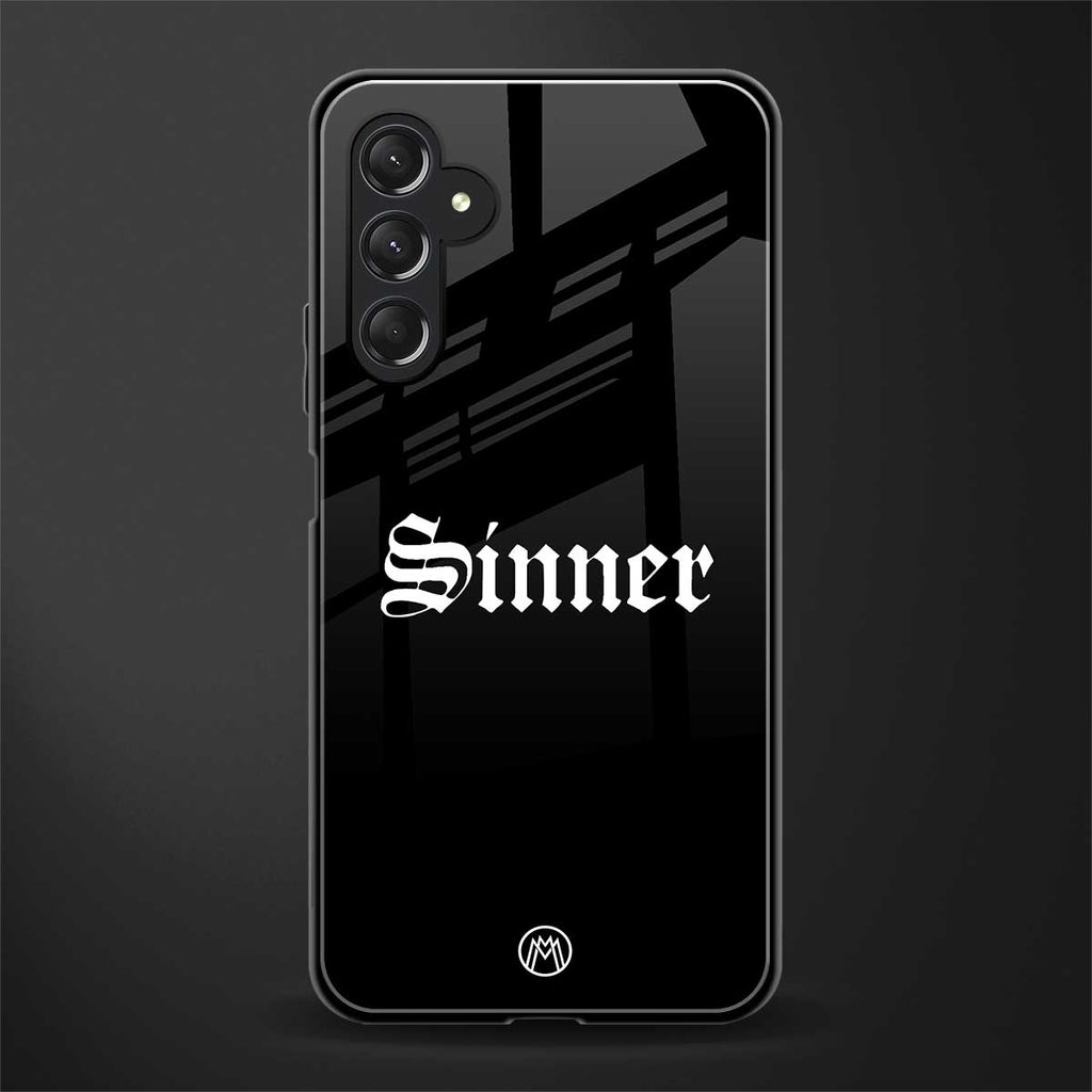 sinner back phone cover | glass case for samsun galaxy a24 4g