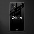 sinner back phone cover | glass case for samsun galaxy a24 4g