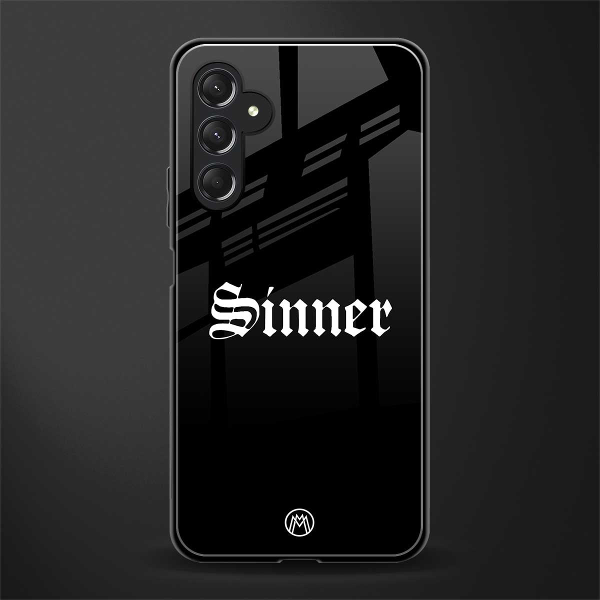 sinner back phone cover | glass case for samsun galaxy a24 4g