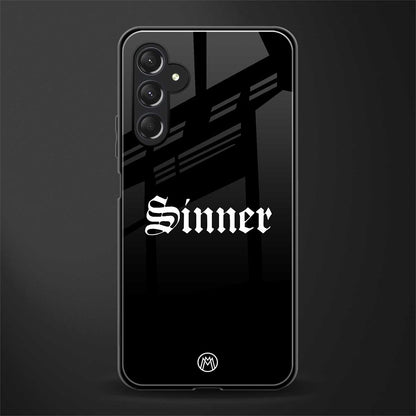 sinner back phone cover | glass case for samsun galaxy a24 4g