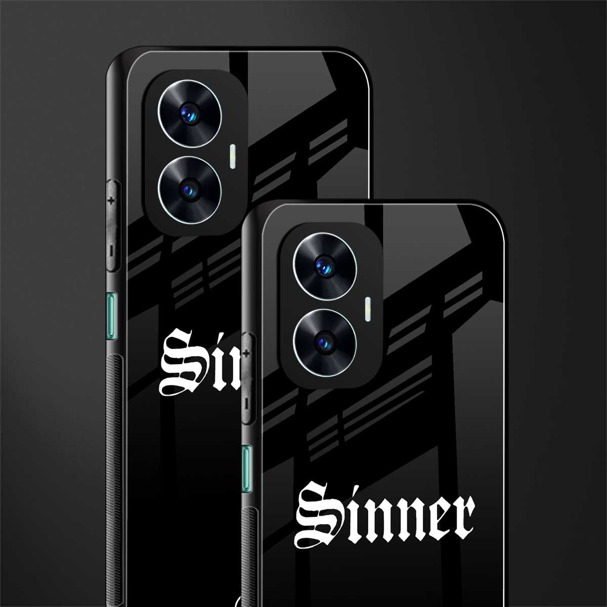 sinner back phone cover | glass case for realme c55