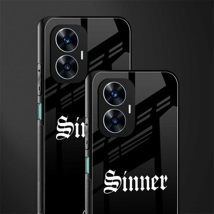 sinner back phone cover | glass case for realme c55