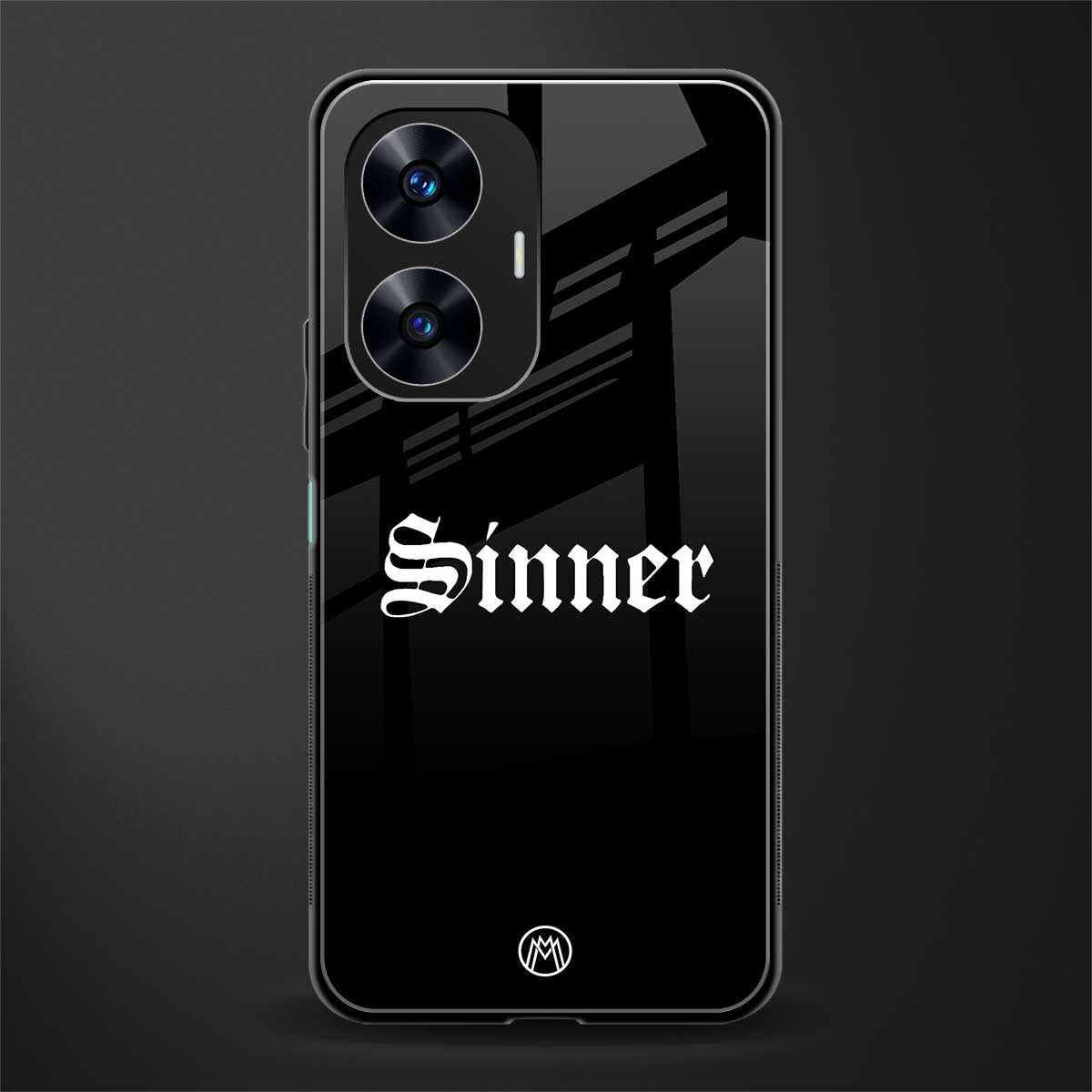 sinner back phone cover | glass case for realme c55