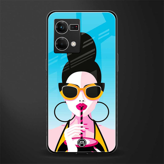 sippin queen back phone cover | glass case for oppo f21 pro 4g