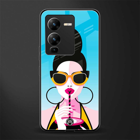 sippin queen back phone cover | glass case for vivo v25 pro 5g