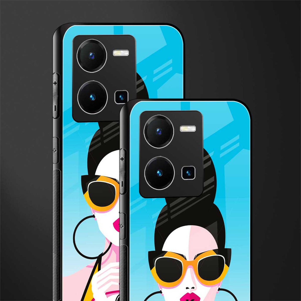 sippin queen back phone cover | glass case for vivo y35 4g