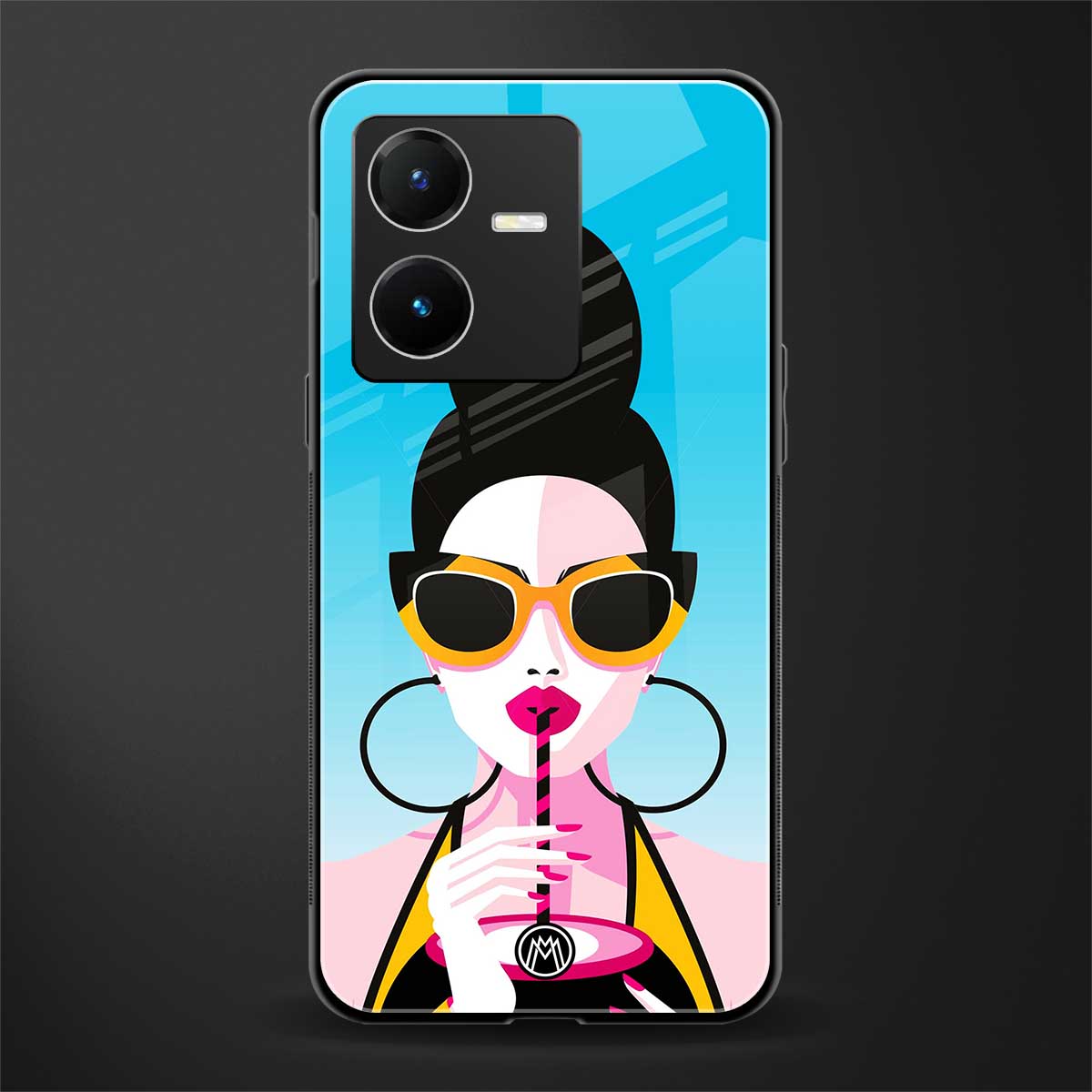 sippin queen back phone cover | glass case for vivo y22