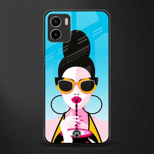sippin queen back phone cover | glass case for vivo y15c