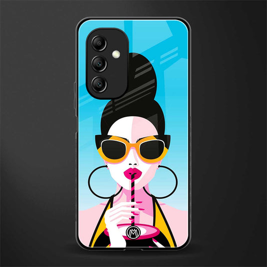 sippin queen back phone cover | glass case for samsung galaxy a14 5g