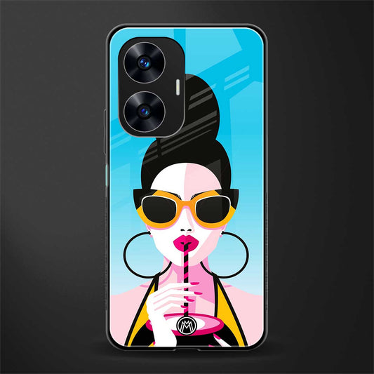 sippin queen back phone cover | glass case for realme c55