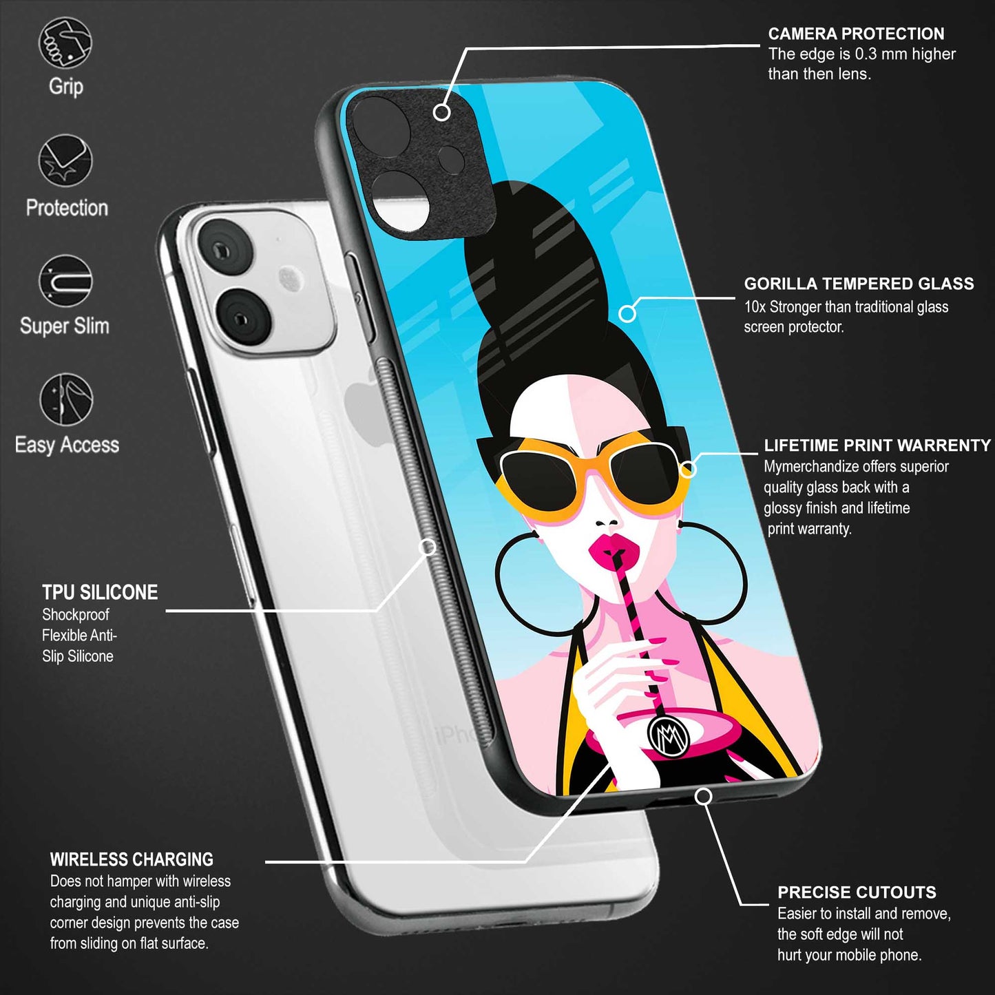 sippin queen back phone cover | glass case for realme 11 pro 5g