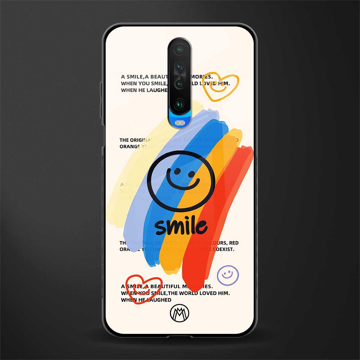 smile colourful glass case for poco x2 image