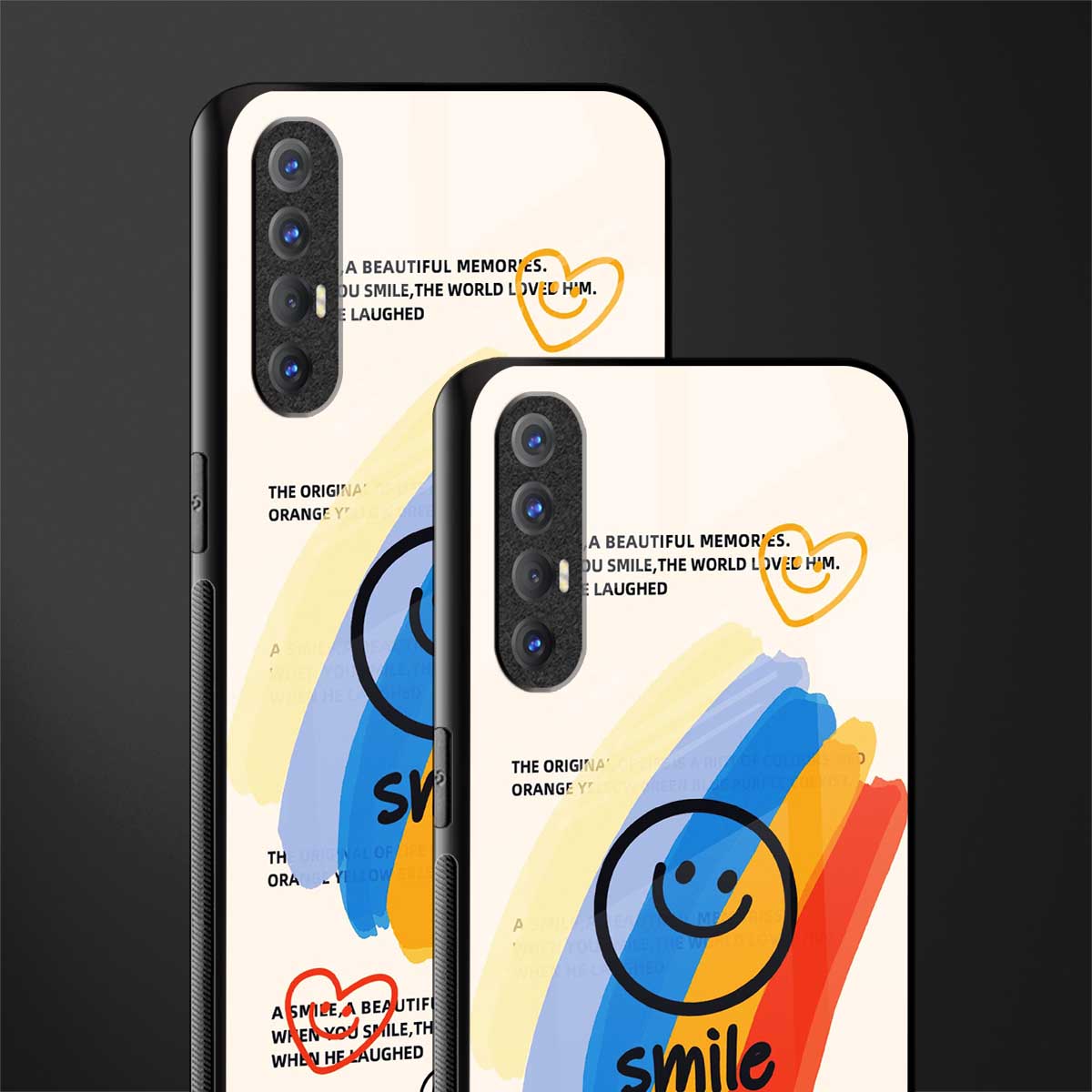 smile colourful glass case for oppo reno 3 pro image-2