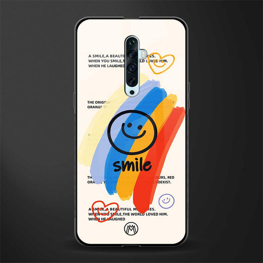 smile colourful glass case for oppo reno 2f image