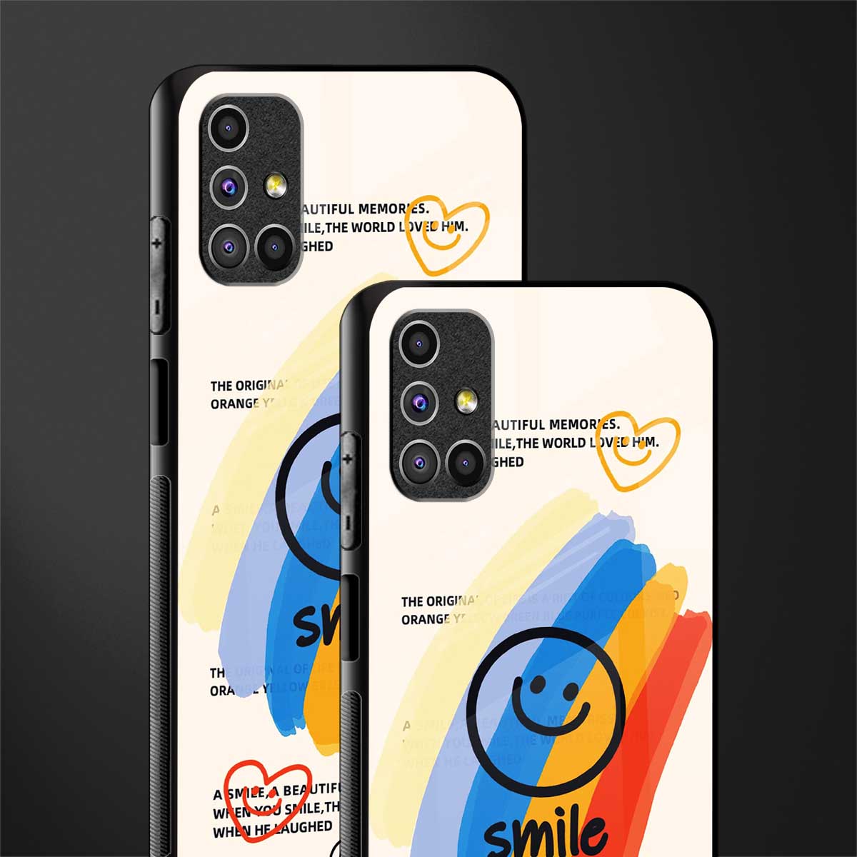 smile colourful glass case for samsung galaxy m51 image-2