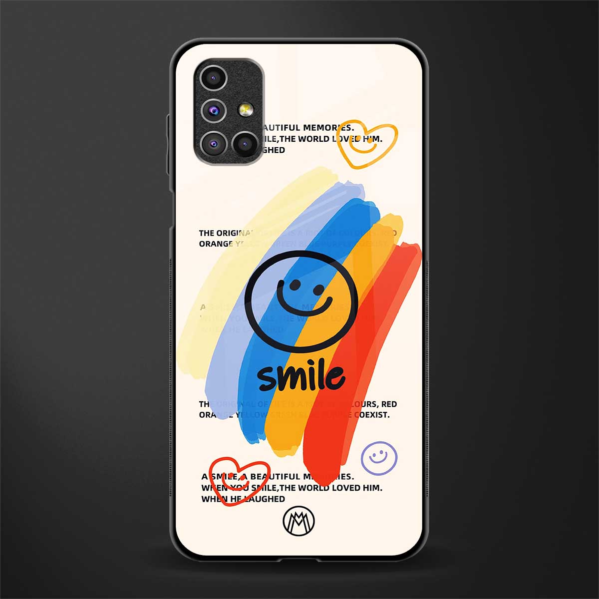 smile colourful glass case for samsung galaxy m51 image