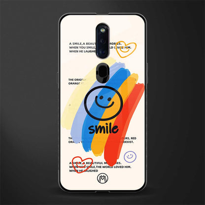 smile colourful glass case for oppo f11 pro image