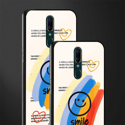 smile colourful glass case for oppo a9 image-2