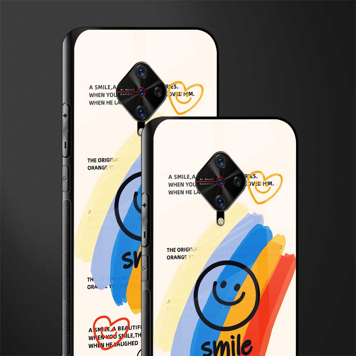 smile colourful glass case for vivo s1 pro image-2