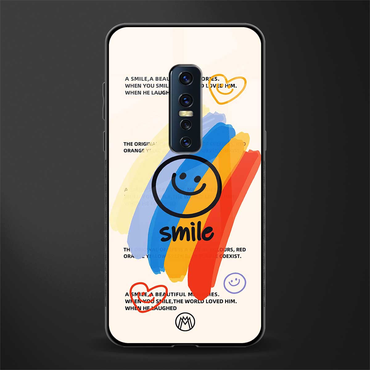 smile colourful glass case for vivo v17 pro image