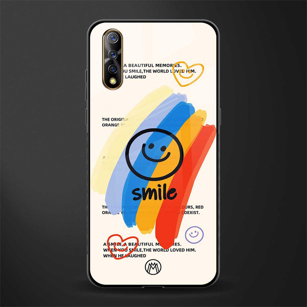 smile colourful glass case for vivo s1 image