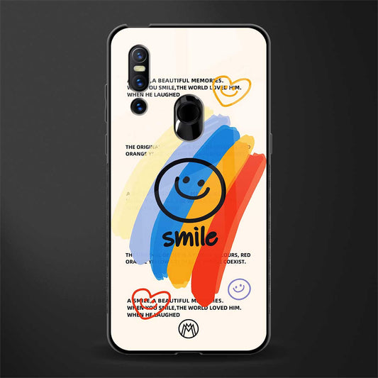 smile colourful glass case for vivo v15 image