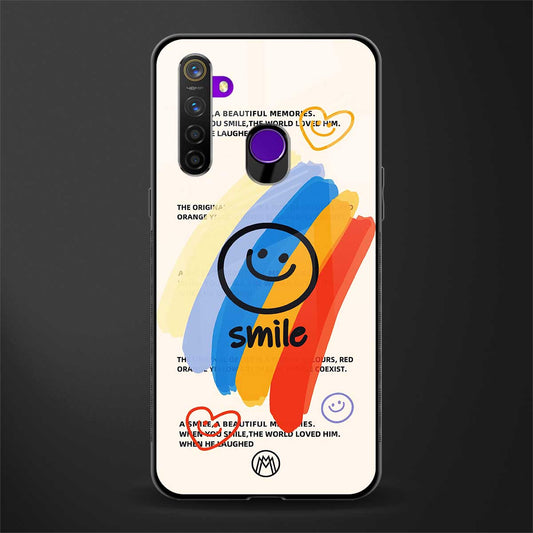 smile colourful glass case for realme 5 pro image