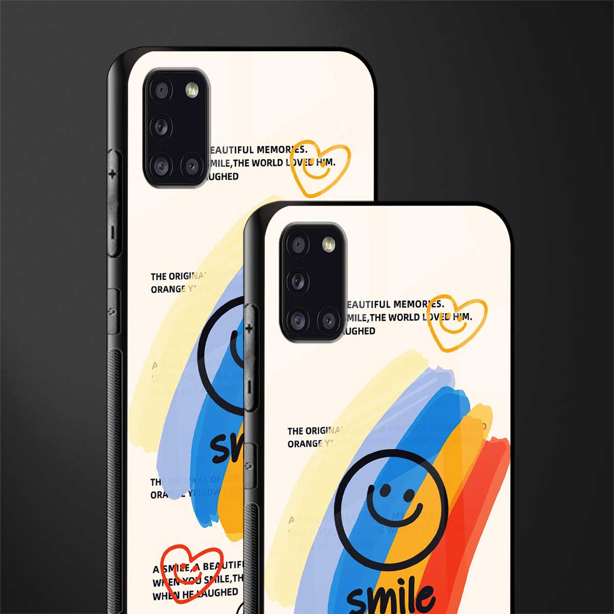 smile colourful glass case for samsung galaxy a31 image-2