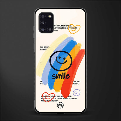 smile colourful glass case for samsung galaxy a31 image