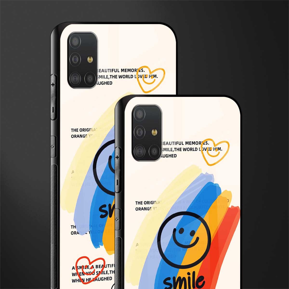 smile colourful glass case for samsung galaxy a51 image-2