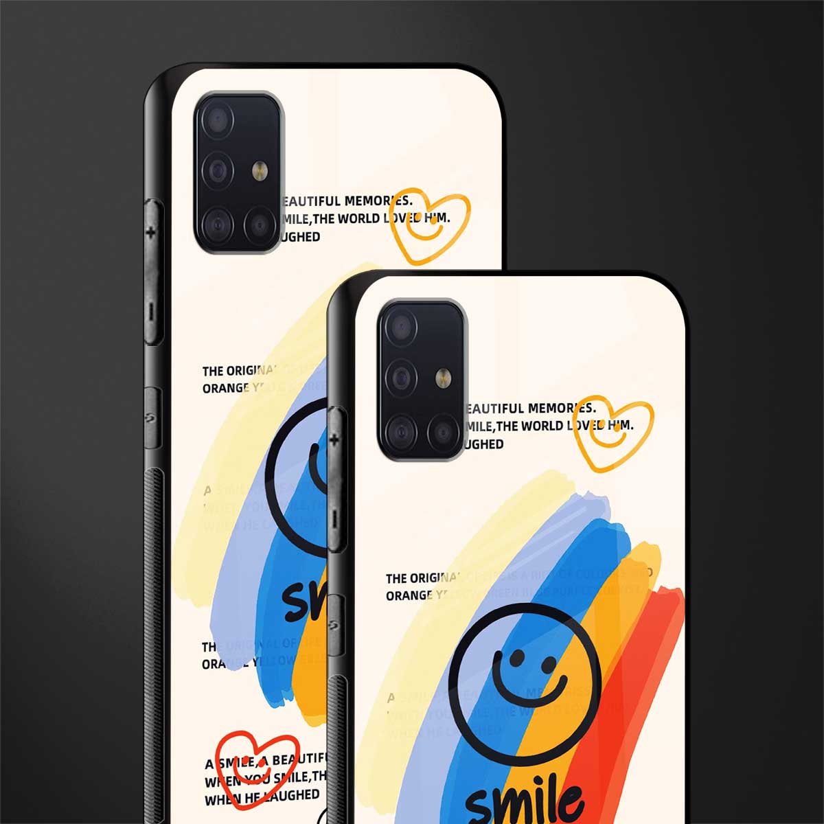 smile colourful glass case for samsung galaxy a71 image-2