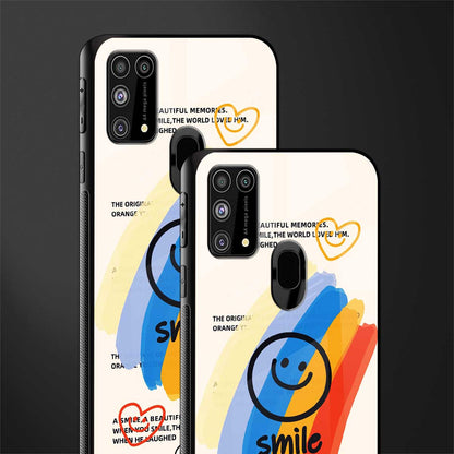 smile colourful glass case for samsung galaxy m31 image-2