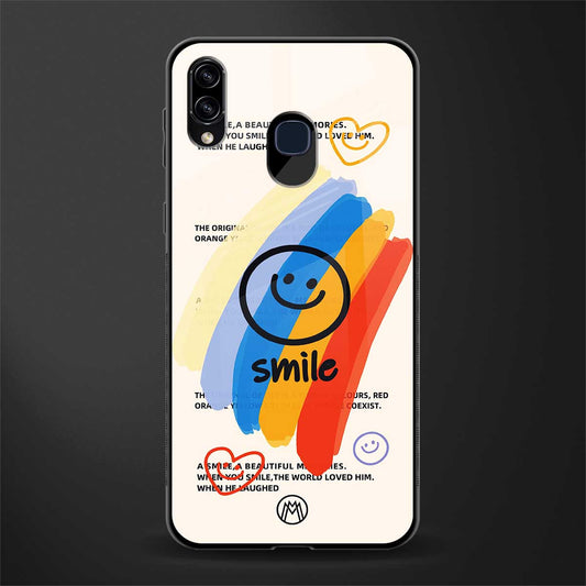 smile colourful glass case for samsung galaxy a20 image