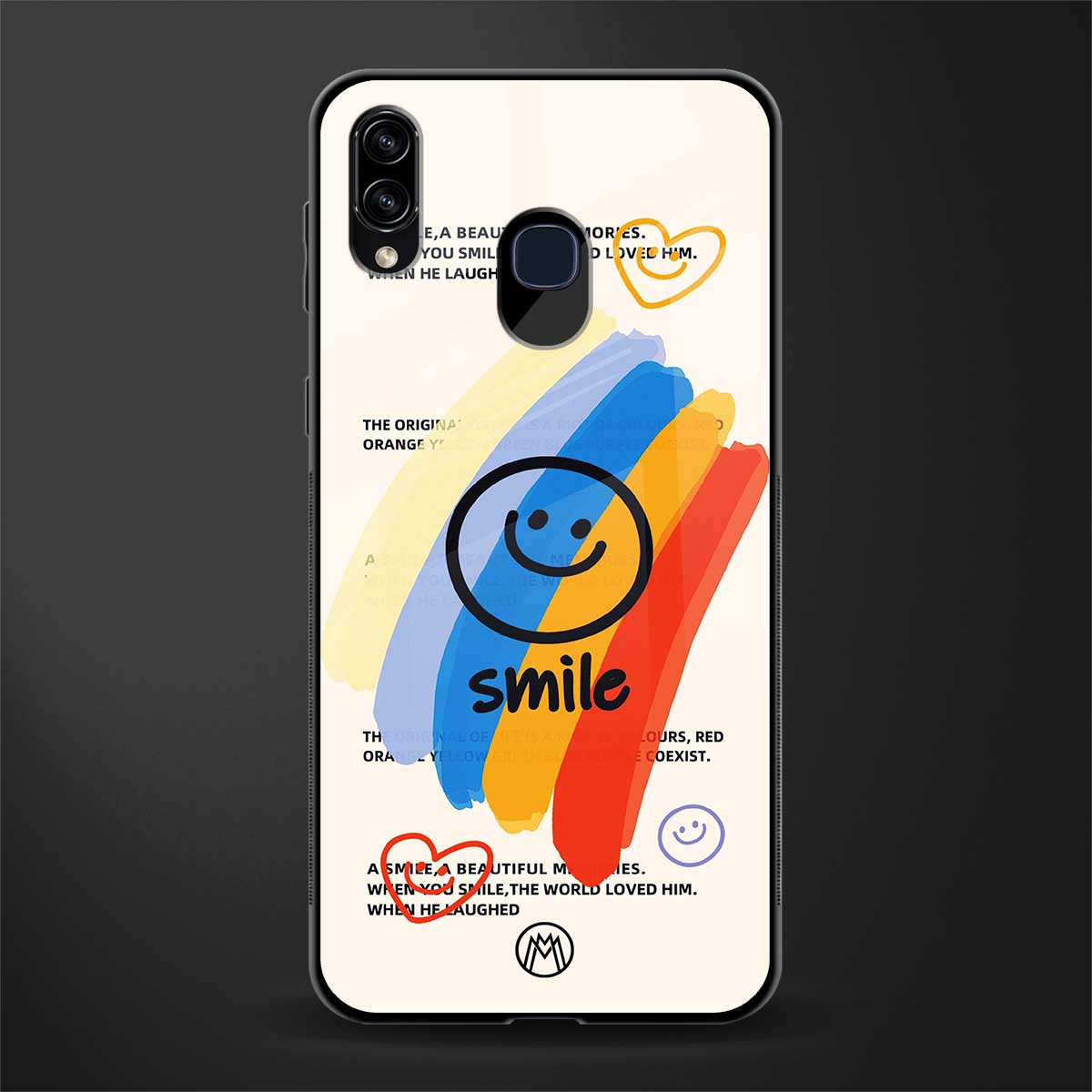 smile colourful glass case for samsung galaxy a30 image