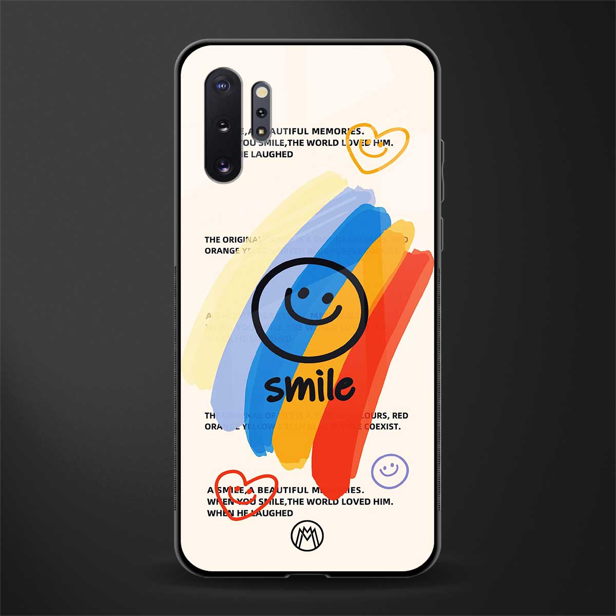 smile colourful glass case for samsung galaxy note 10 plus image