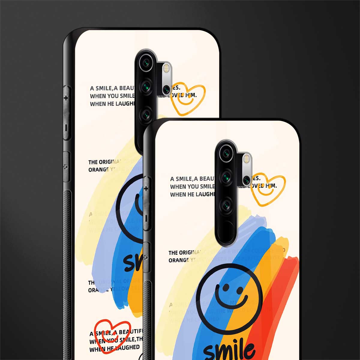 smile colourful glass case for redmi note 8 pro image-2