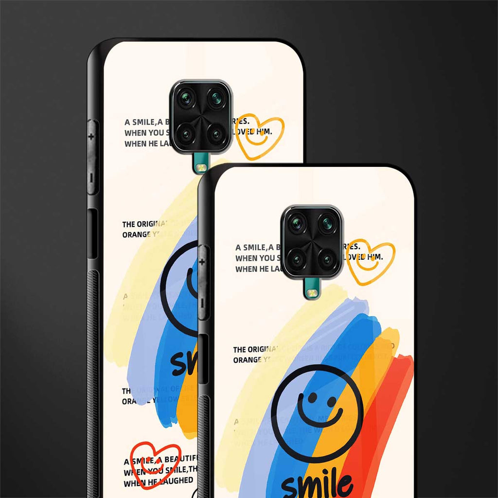 smile colourful glass case for redmi note 9 pro max image-2