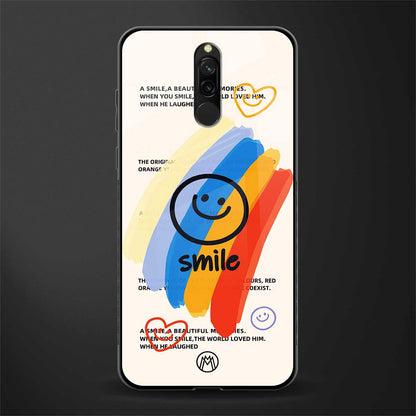 smile colourful glass case for redmi 8 image