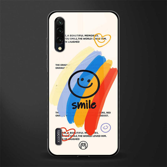 smile colourful glass case for mi a3 redmi a3 image